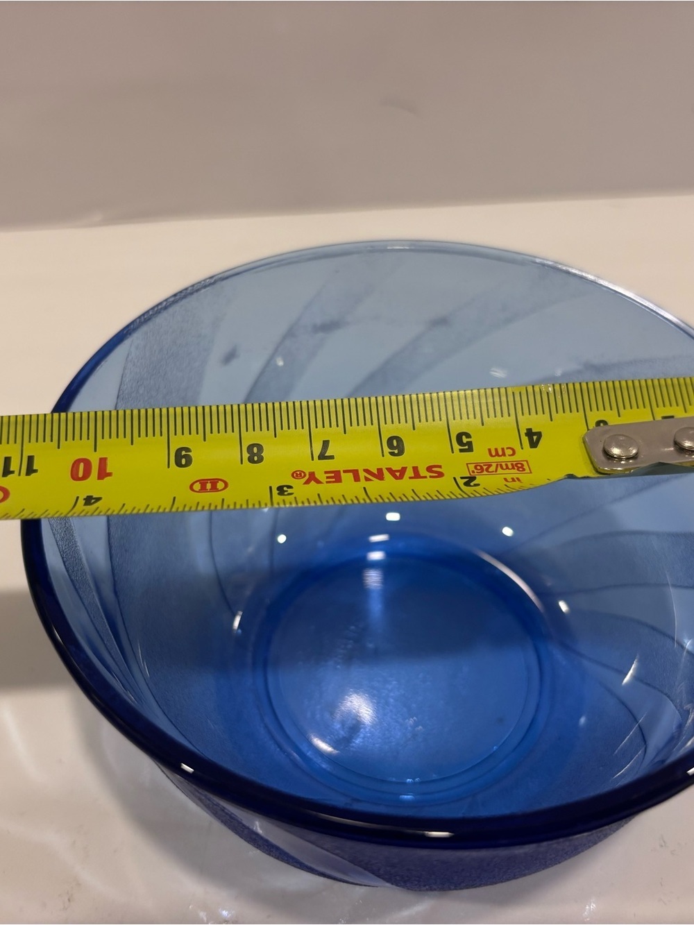 Vintage Brazilian cobalt blue art glass bowl frosted swirl pattern- Brazil - Picture 2 of 5